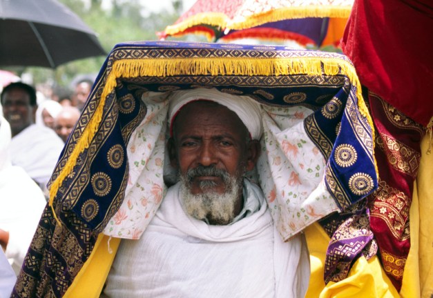 Priest carrying carrying the Tabot (replica tablets from Arc of the Covenant), Axum, Ethiopia
